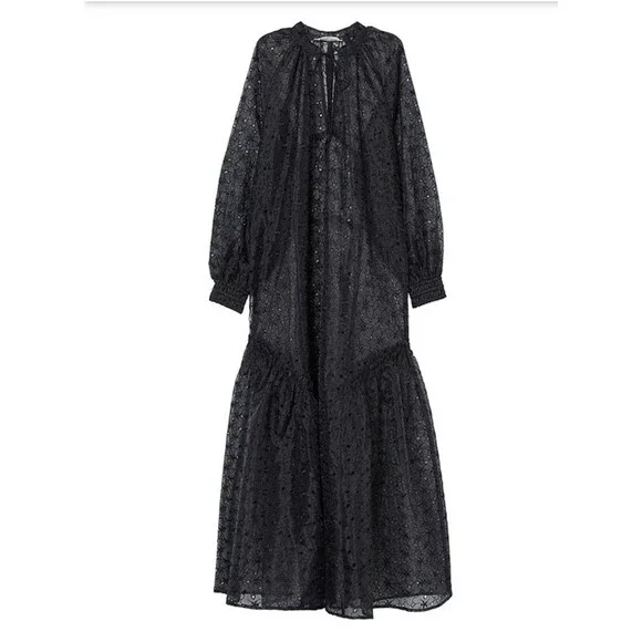H&M HM Conscious Organza Kaftan DRESS Black BLOGGERS SOLD OUT STYLE Medium - Picture 2 of 11